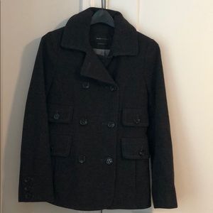 BCBG Fully Lined Charcoal Wool Peacoat